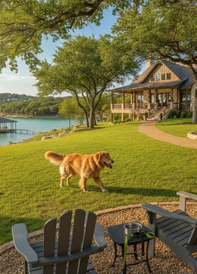 Pet-friendly vacation rental with green lawn